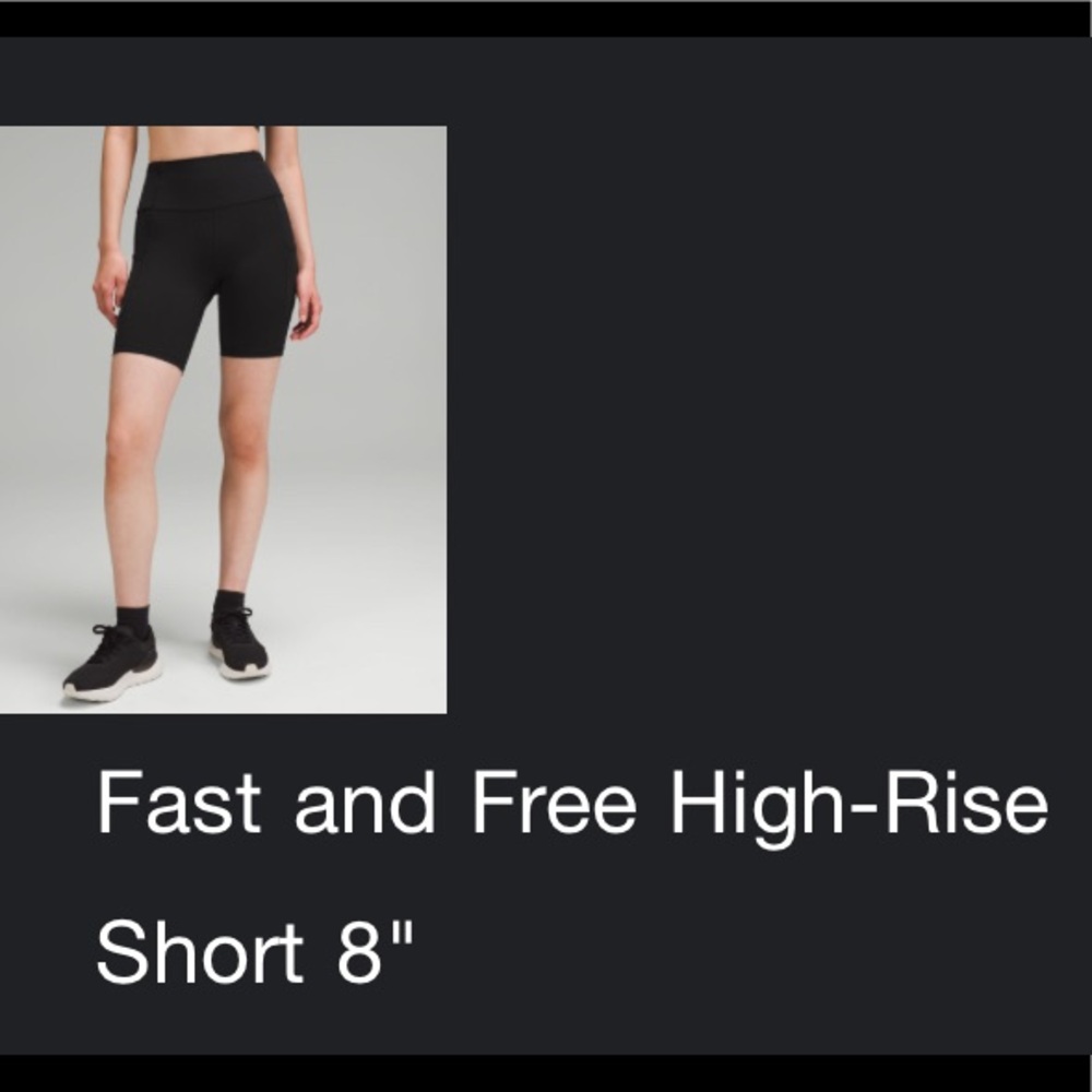 Lululemon Fast and Free 8” Biker Short Size 2. NWOT